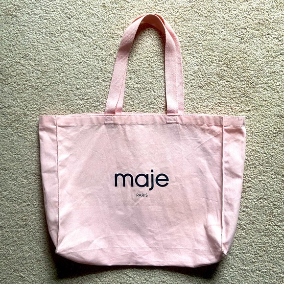 pink Maje canvas tote bag - Picture 1 of 7